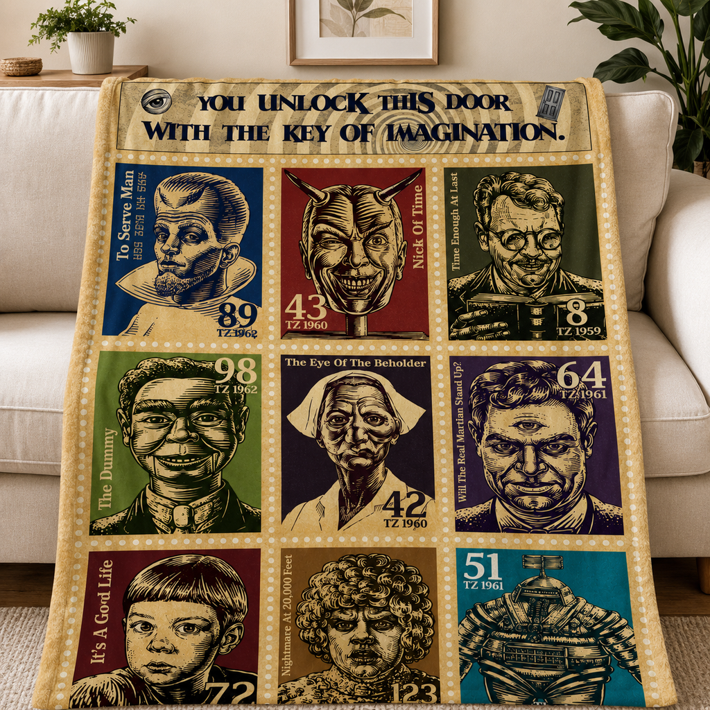 The Twilight Zone Blanket - Classic Horror Movie Christmas Sherpa Blanket Gift for Fans