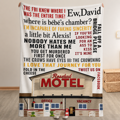 Rosebud Motel Quotes Art Blanket - Schitt's Creek Christmas Sherpa Blanket Gift for Fans