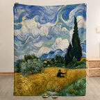 David Rose Van Gogh Art Blanket - Schitt's Creek Christmas Sherpa Blanket Gift for Fan