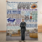 World's Best Boss Quote Art Christmas Blanket - Sitcom Sherpa Blanket Gift for Fans