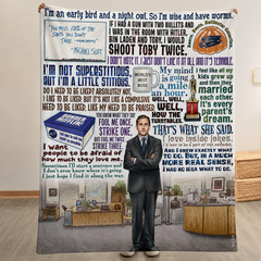 World's Best Boss Quote Art Christmas Blanket - Sitcom Sherpa Blanket Gift for Fans