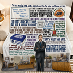 World's Best Boss Quote Art Christmas Blanket - Sitcom Sherpa Blanket Gift for Fans