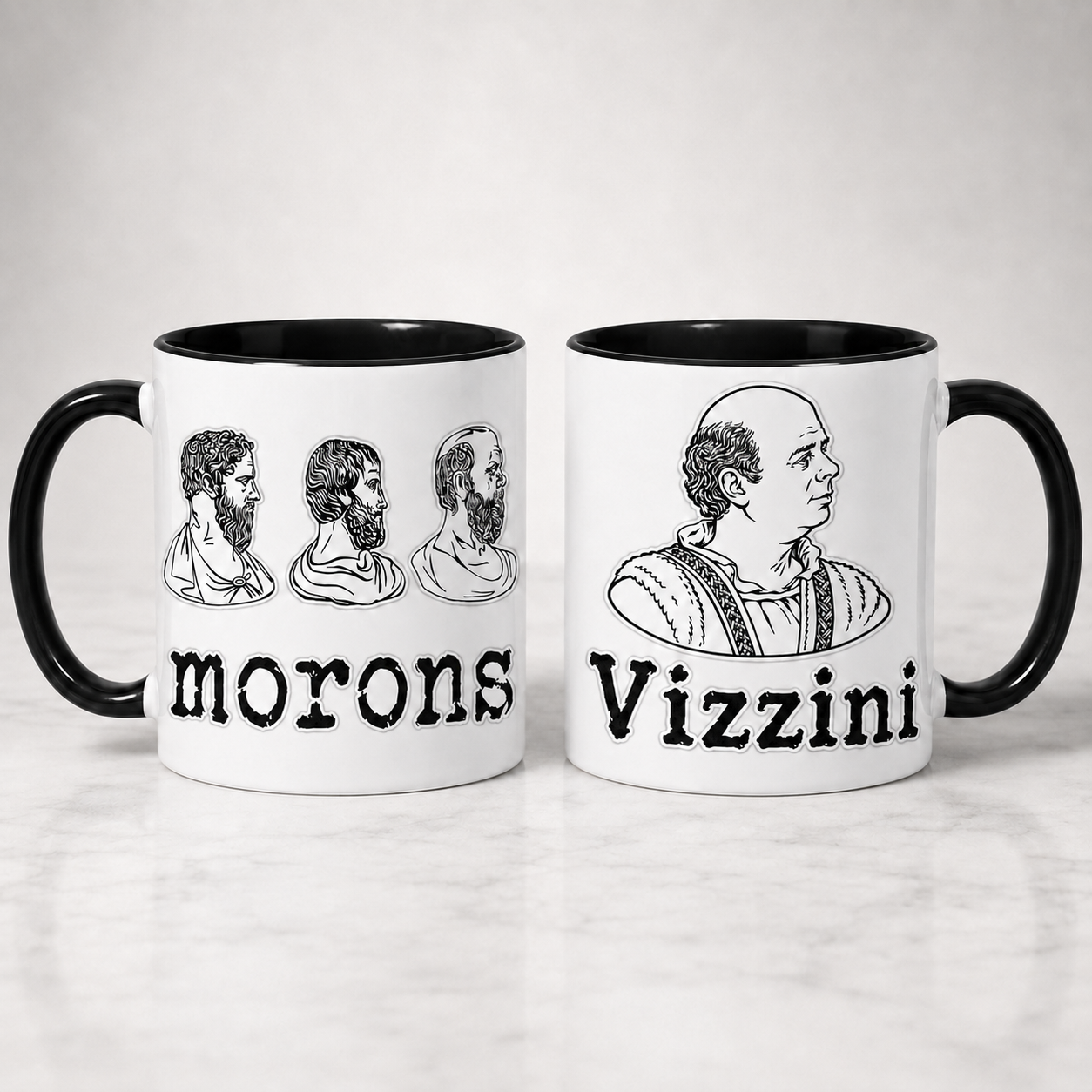 Morons and Vizzini Funny Accent Mug - Princess Bride Edge-to-Edge Printed Two-Tone Mug