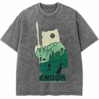 Endor Silhouette Wash Tee - Sci-fi Movies Vintage Wash T-shirt