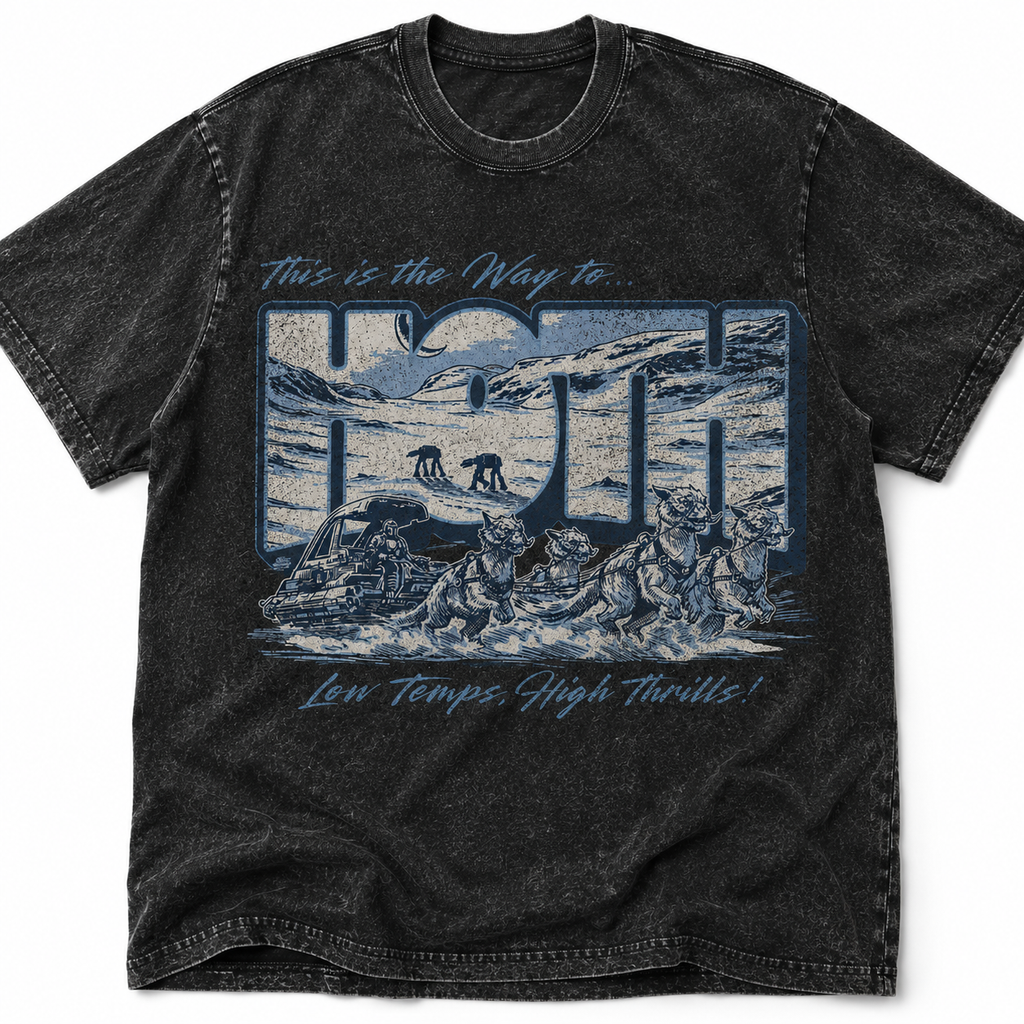 Hoth Vintage Graphic Wash Tee - Sci-fi Movies Vintage Wash T-shirt