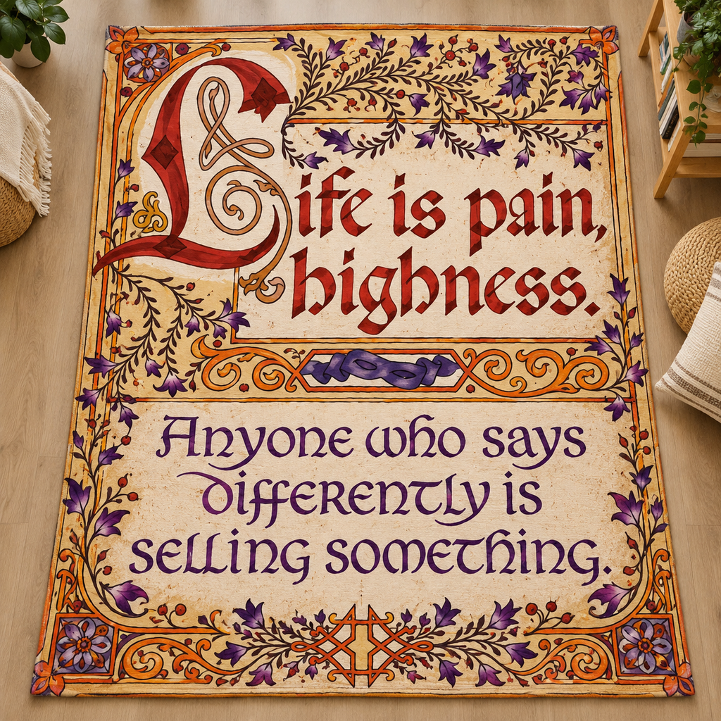 Life is Pain Princess Bride Christmas Blanket - Romantic Comedy Movie Sherpa Blanket Gift for Fans