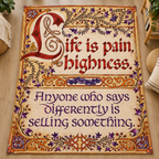 Life is Pain Princess Bride Christmas Blanket - Romantic Comedy Movie Sherpa Blanket Gift for Fans