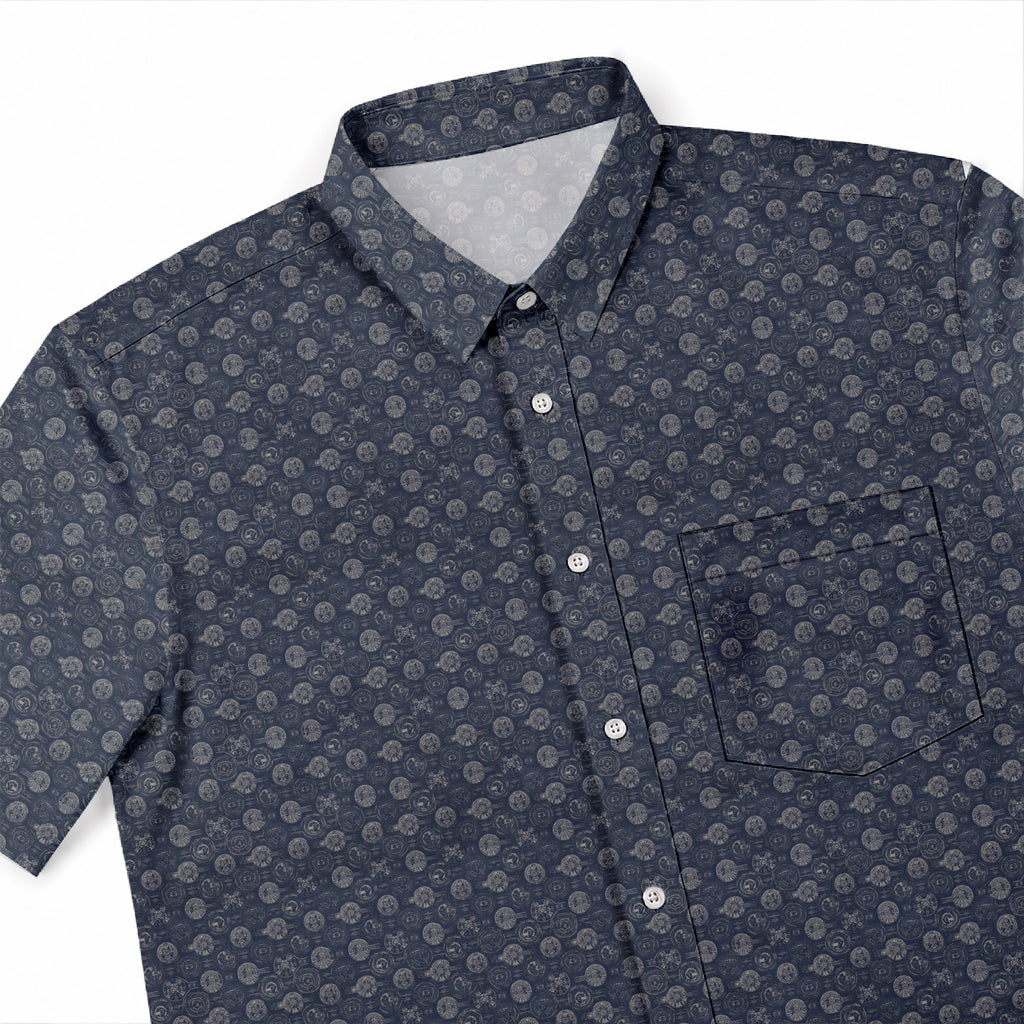 Star Wars Millennium Falcon Pattern Hawaiian Shirt with Pocket - Star Wars Button Down Shirt