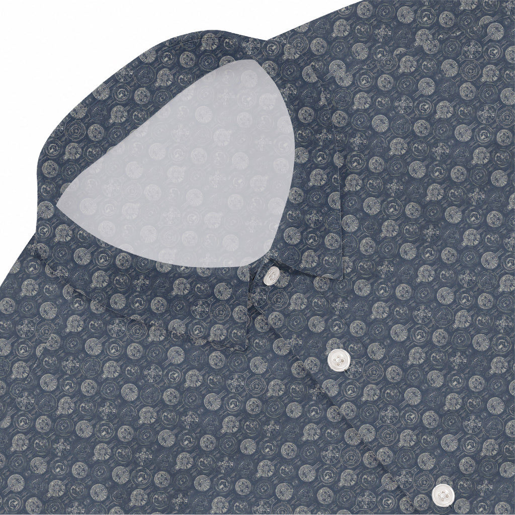 Star Wars Millennium Falcon Pattern Hawaiian Shirt with Pocket - Star Wars Button Down Shirt