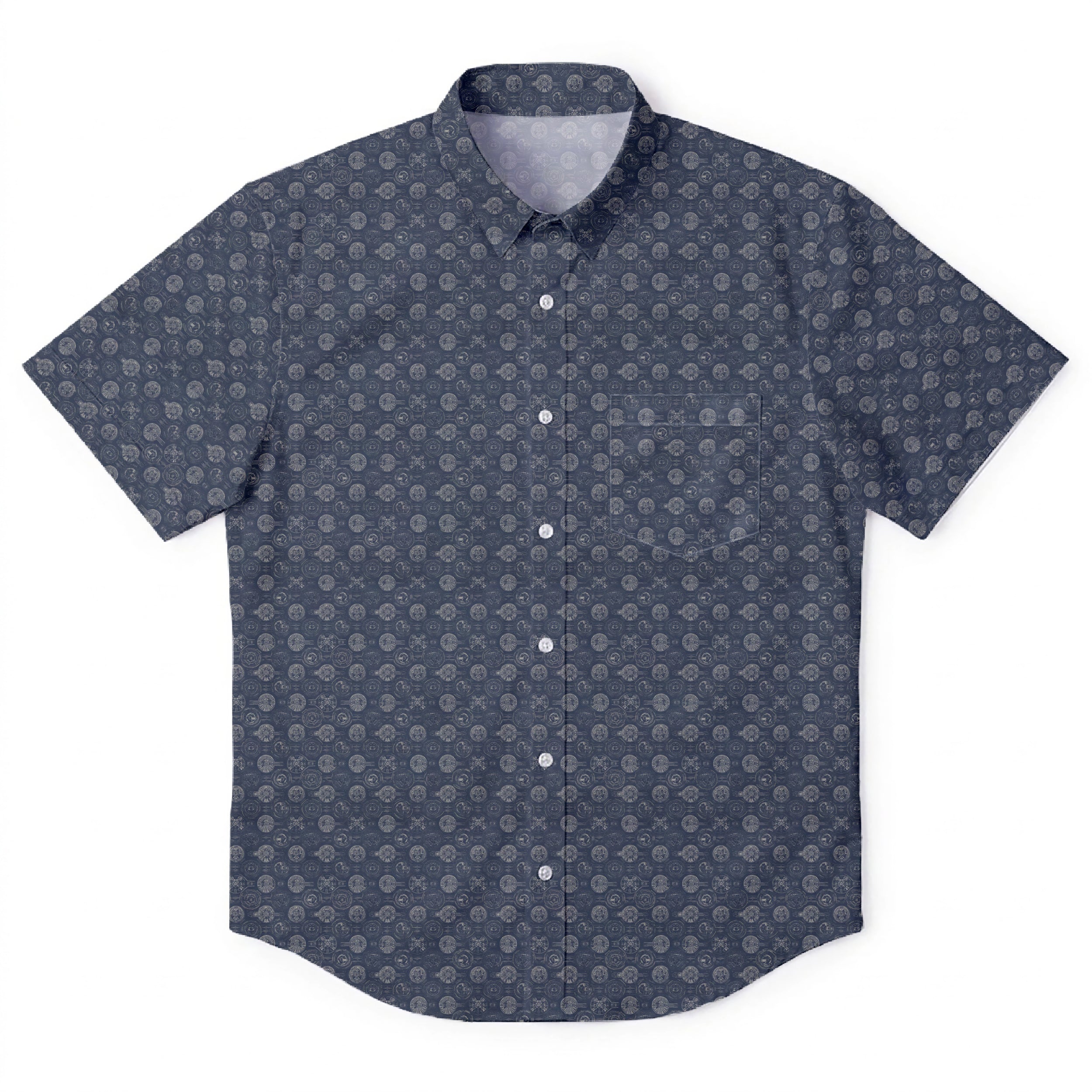 Star Wars Millennium Falcon Pattern Hawaiian Shirt with Pocket - Star Wars Button Down Shirt