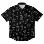 AT-AT Blueprint Hawaiian Shirt with Pocket - Star Wars Schematic Button Down Shirt