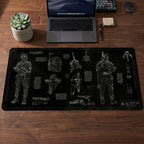 Boba Fett's Armor Blueprint Desk Mat - Star Wars Office Accessory Father's Day Gift