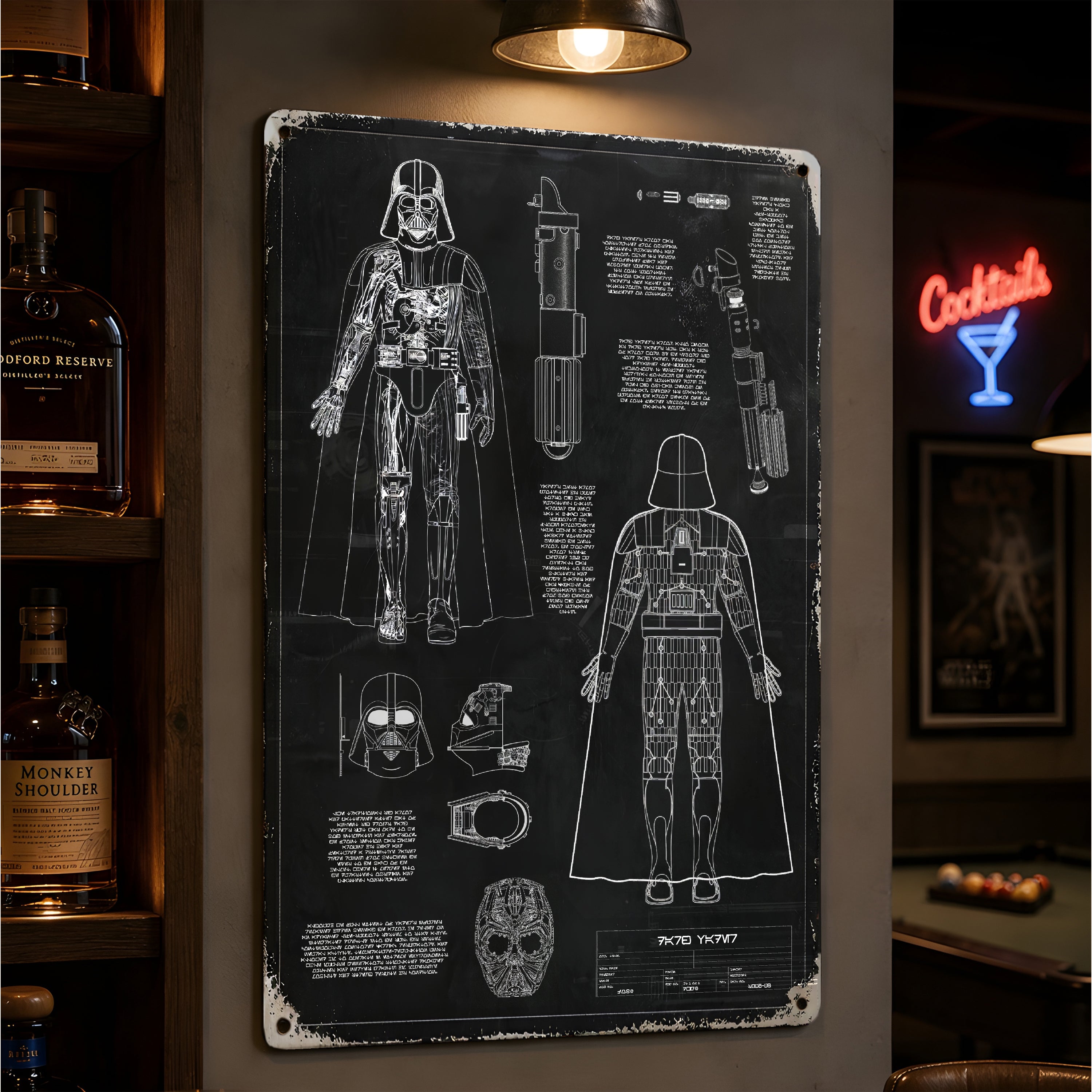 Sith Lord Equipments Blueprint Vintage Metal Sign - Vintage Home Decor Gifts for Fans