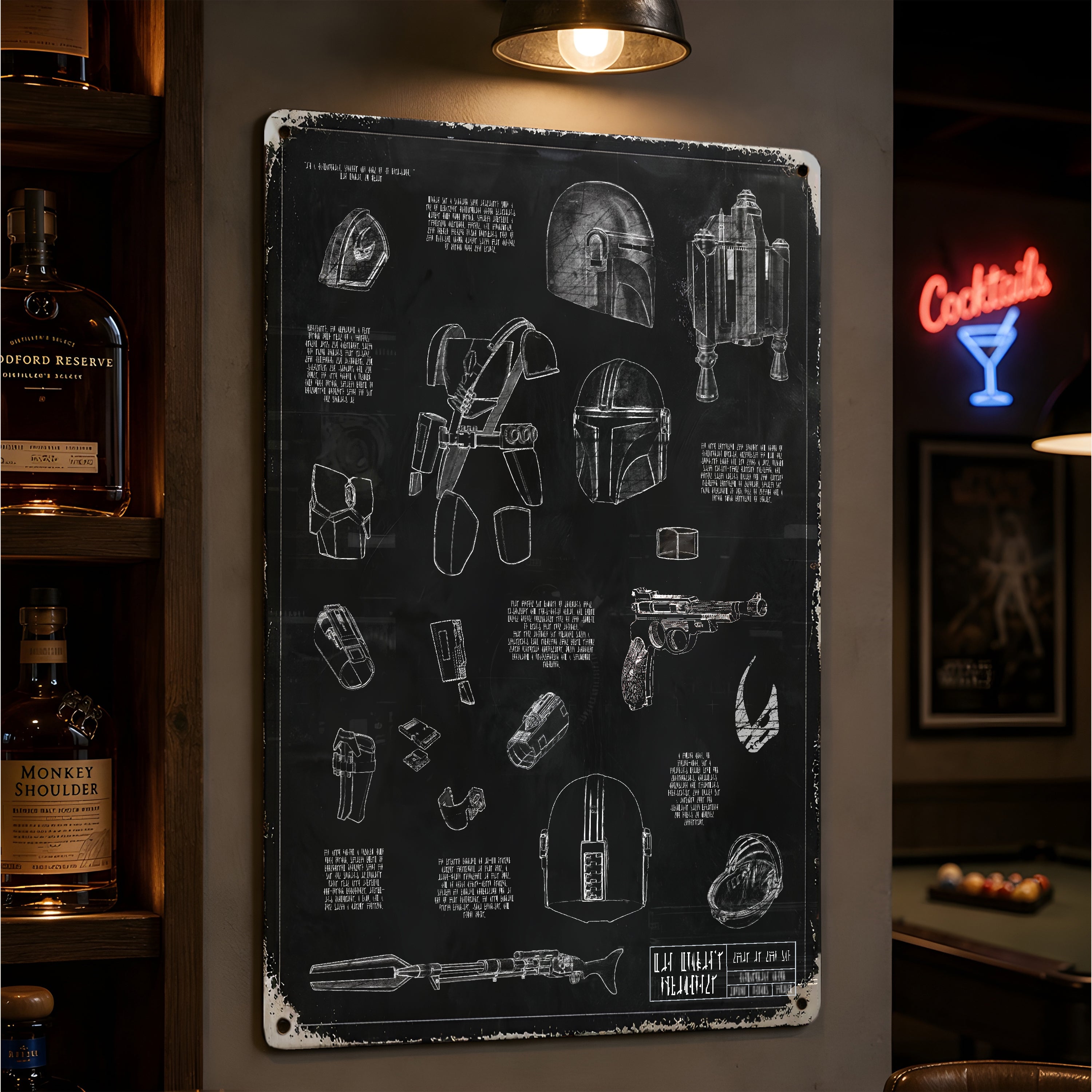 Mando Equipments Blueprint Vintage Metal Sign - Vintage Home Decor Gifts for Fans