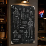 Bounty Hunter Equipments Blueprint Vintage Metal Sign - Vintage Home Decor Gifts for Fans