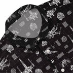 T-65B X-Wing Starfighter Blueprint Hawaiian Shirt with Pocket - Star Wars Schematic Button Down Shirt