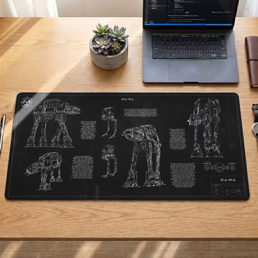 AT-AT Blueprint Desk Mat - Star Wars Office Accessory Father's Day Gift