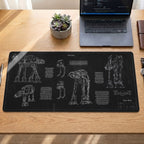 AT-AT Blueprint Desk Mat - Star Wars Office Accessory Father's Day Gift