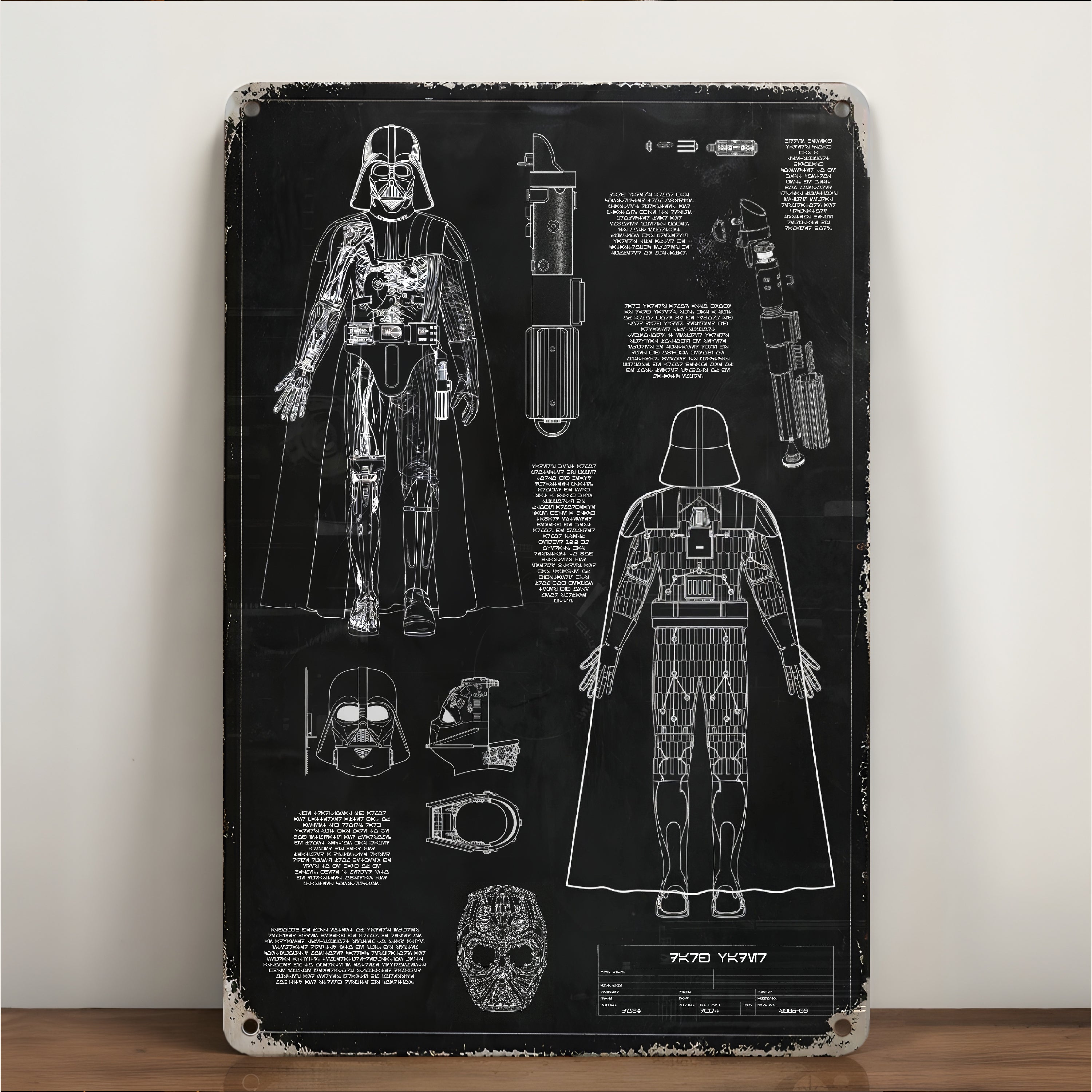 Sith Lord Equipments Blueprint Vintage Metal Sign - Vintage Home Decor Gifts for Fans