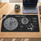 Death Star Blueprint Desk Mat - Star Wars Office Accessory Father's Day Gift