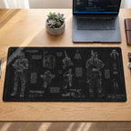 Boba Fett's Armor Blueprint Desk Mat - Star Wars Office Accessory Father's Day Gift