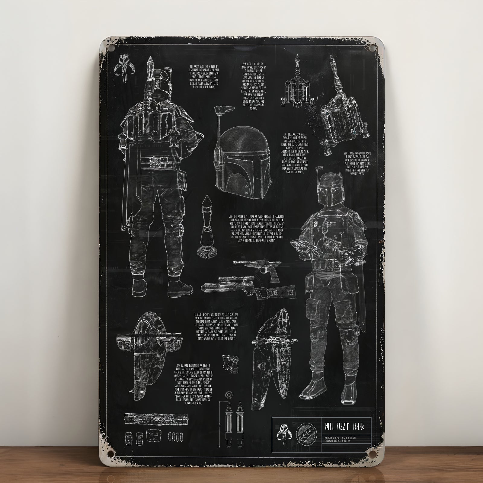 Bounty Hunter Equipments Blueprint Vintage Metal Sign - Vintage Home Decor Gifts for Fans