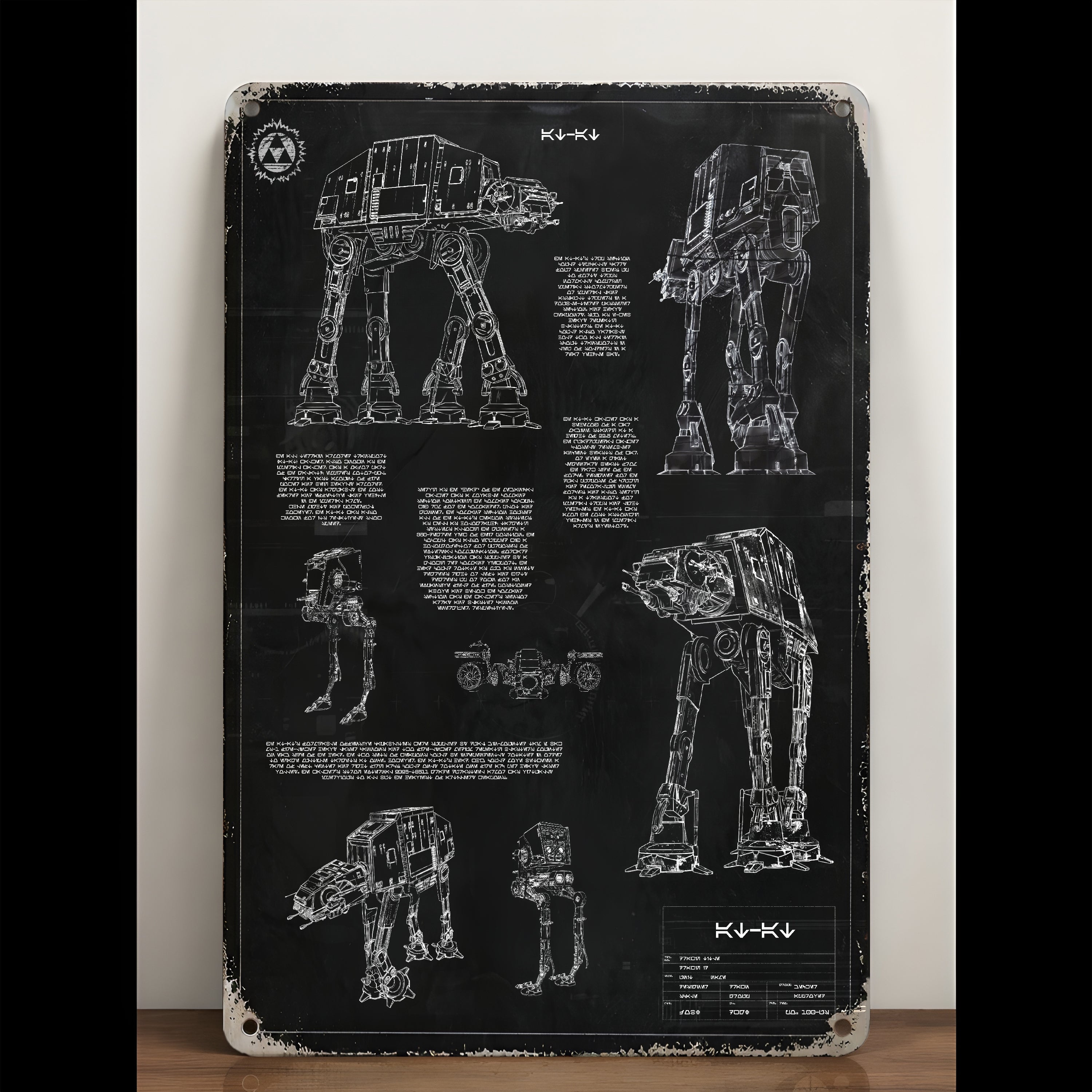 AT-AT Blueprint Vintage Metal Sign - Vintage Home Decor Gifts for Fans