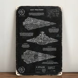 Star Destroyer Blueprint Vintage Metal Sign - Vintage Home Decor Gifts for Fans