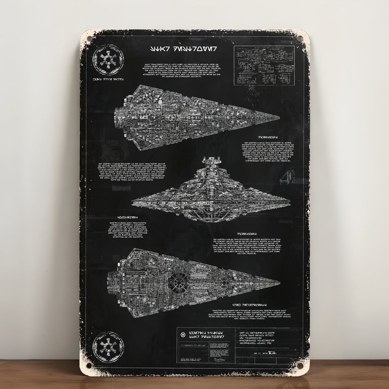 Star Destroyer Blueprint Vintage Metal Sign - Vintage Home Decor Gifts for Fans