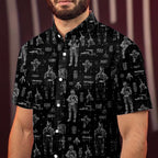 Boba Fett Equipment Blueprint Hawaiian Shirt with Pocket - Star Wars Schematic Button Down Shirt