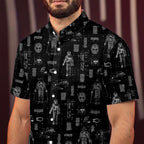 Darth Vader's Equipment Blueprint Hawaiian Shirt with Pocket - Star Wars Schematic Button Down Shirt