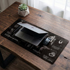 Mandalorian Equipment Blueprint Desk Mat - Star Wars Office Accessory Father's Day Gift