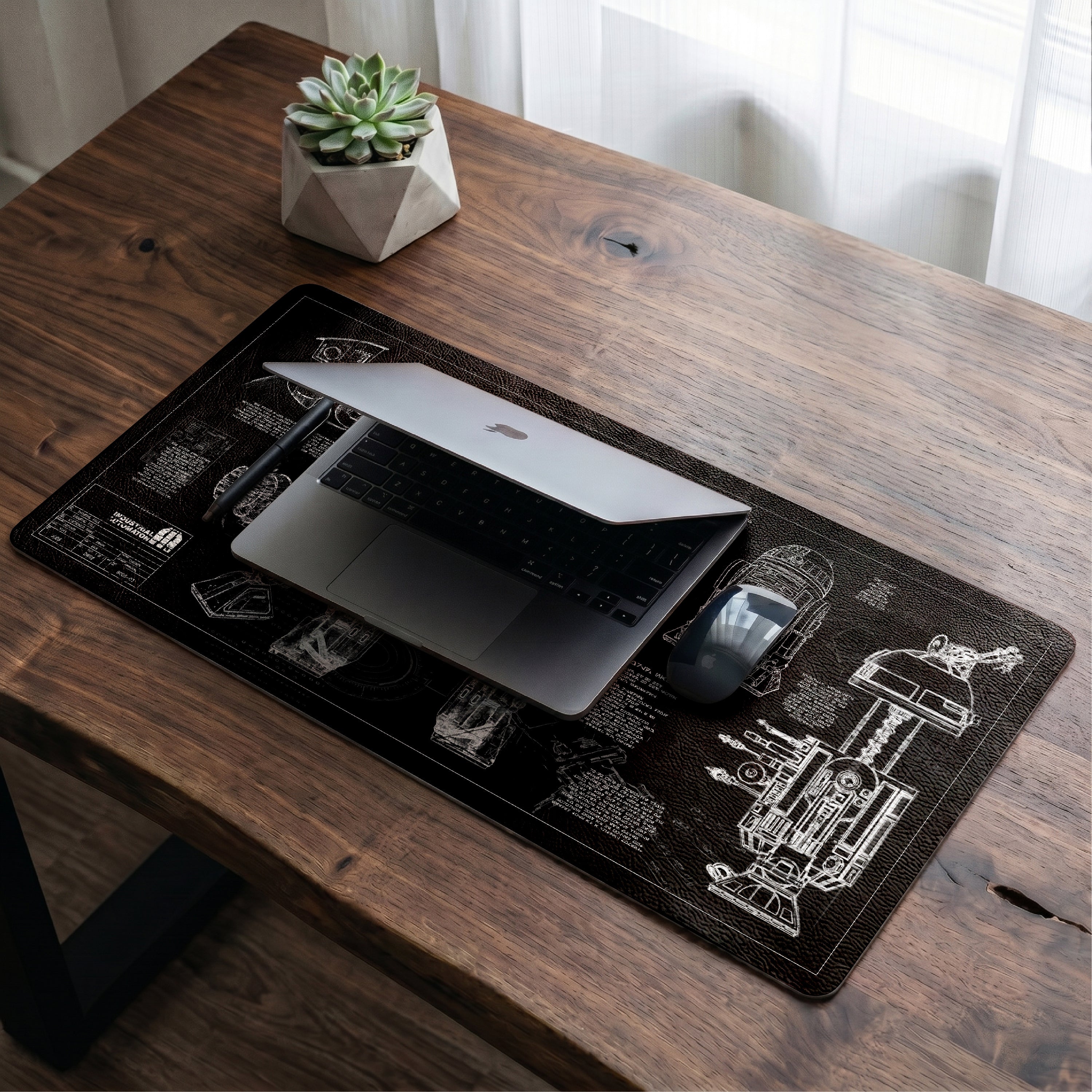 R2-D2 Blueprint Desk Mat - Star Wars Office Accessory Father's Day Gift