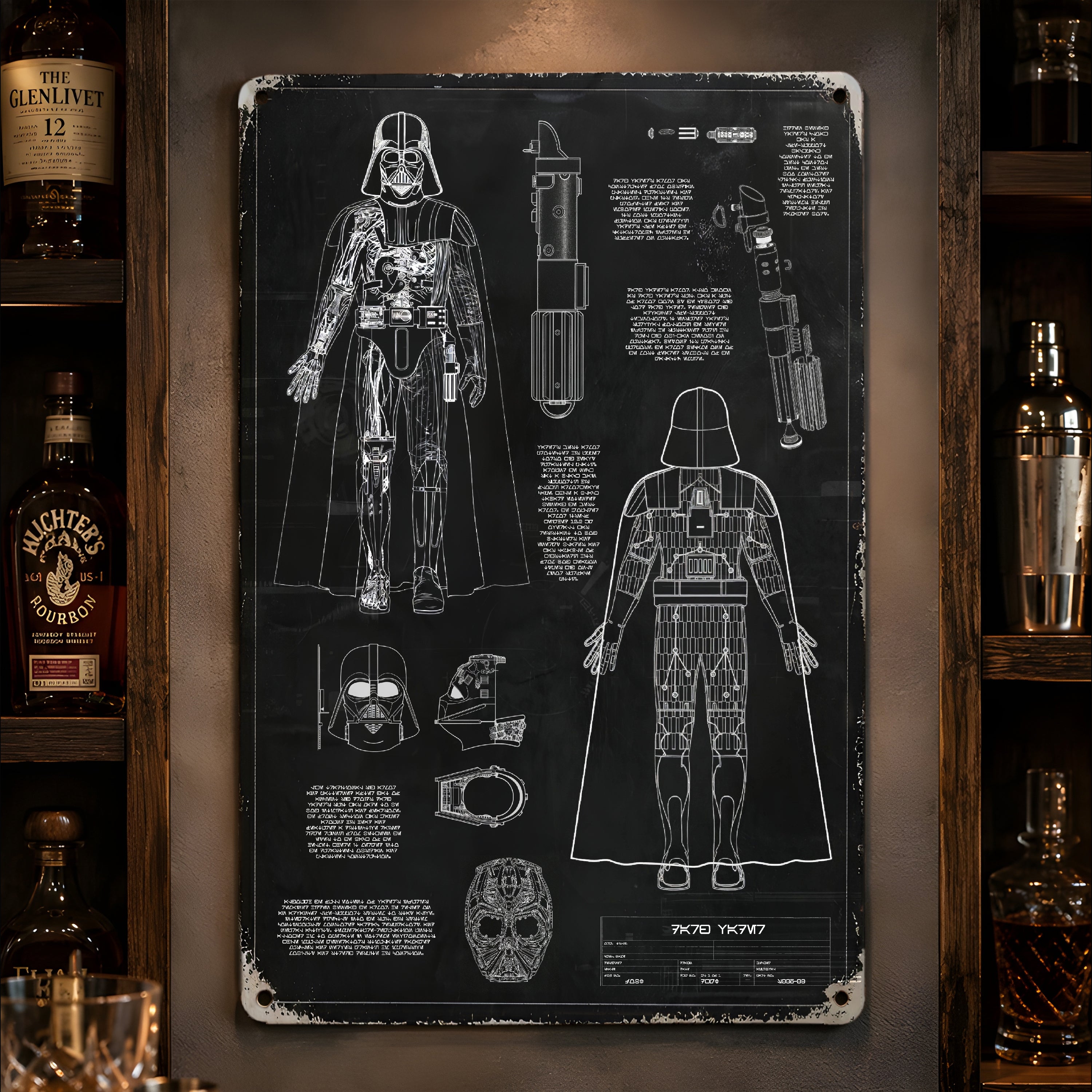 Sith Lord Equipments Blueprint Vintage Metal Sign - Vintage Home Decor Gifts for Fans