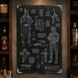 Bounty Hunter Equipments Blueprint Vintage Metal Sign - Vintage Home Decor Gifts for Fans
