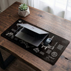 T-65B X-Wing Starfighter Blueprint Desk Mat - Star Wars Office Accessory Father's Day Gift