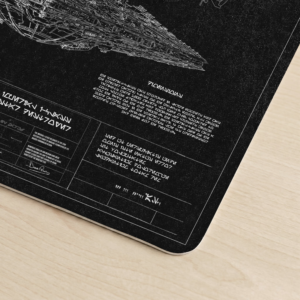 Imperial I-Class Star Destroyer Blueprint Desk Mat - Star Wars Office Accessory Father's Day Gift
