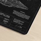 Imperial I-Class Star Destroyer Blueprint Desk Mat - Star Wars Office Accessory Father's Day Gift