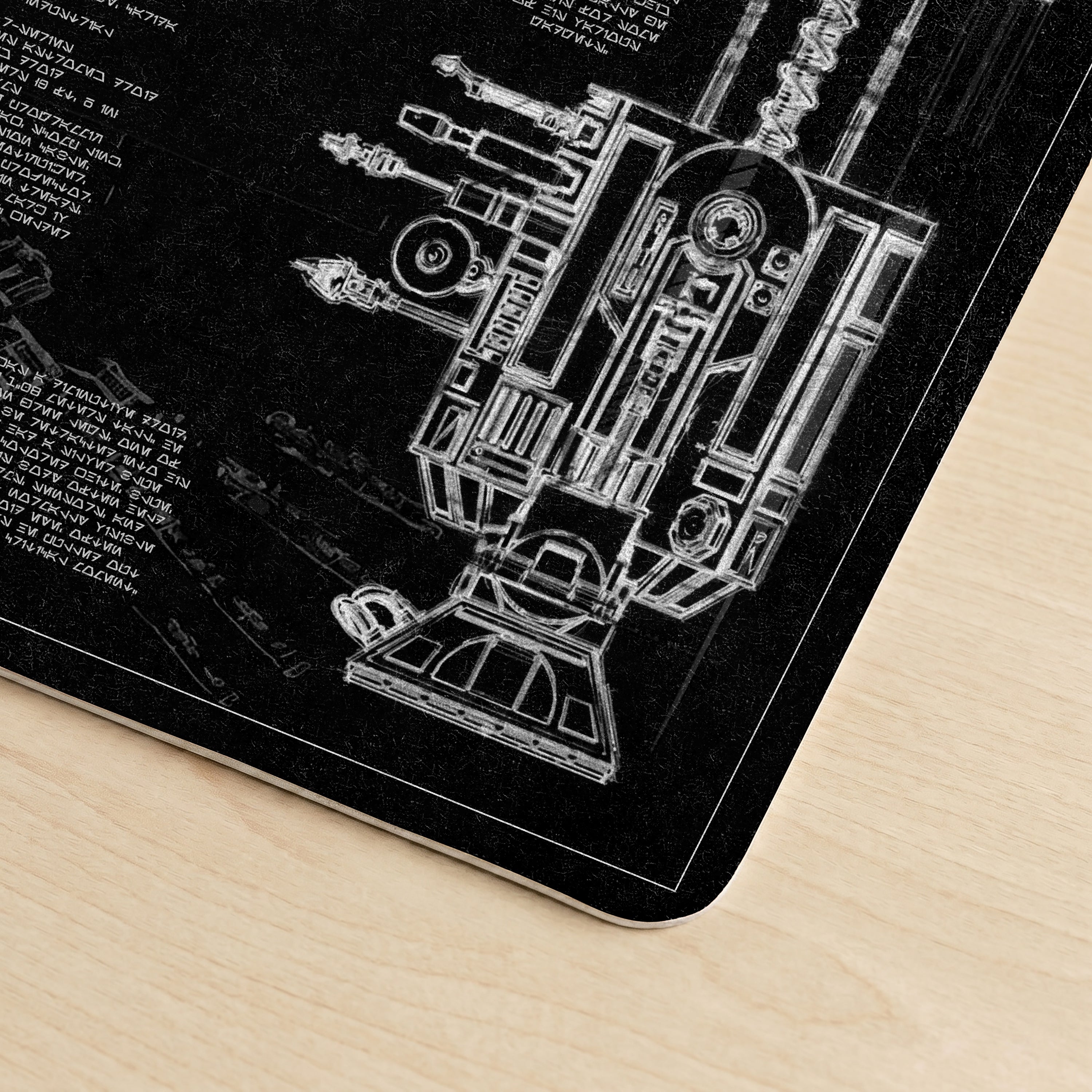 R2-D2 Blueprint Desk Mat - Star Wars Office Accessory Father's Day Gift