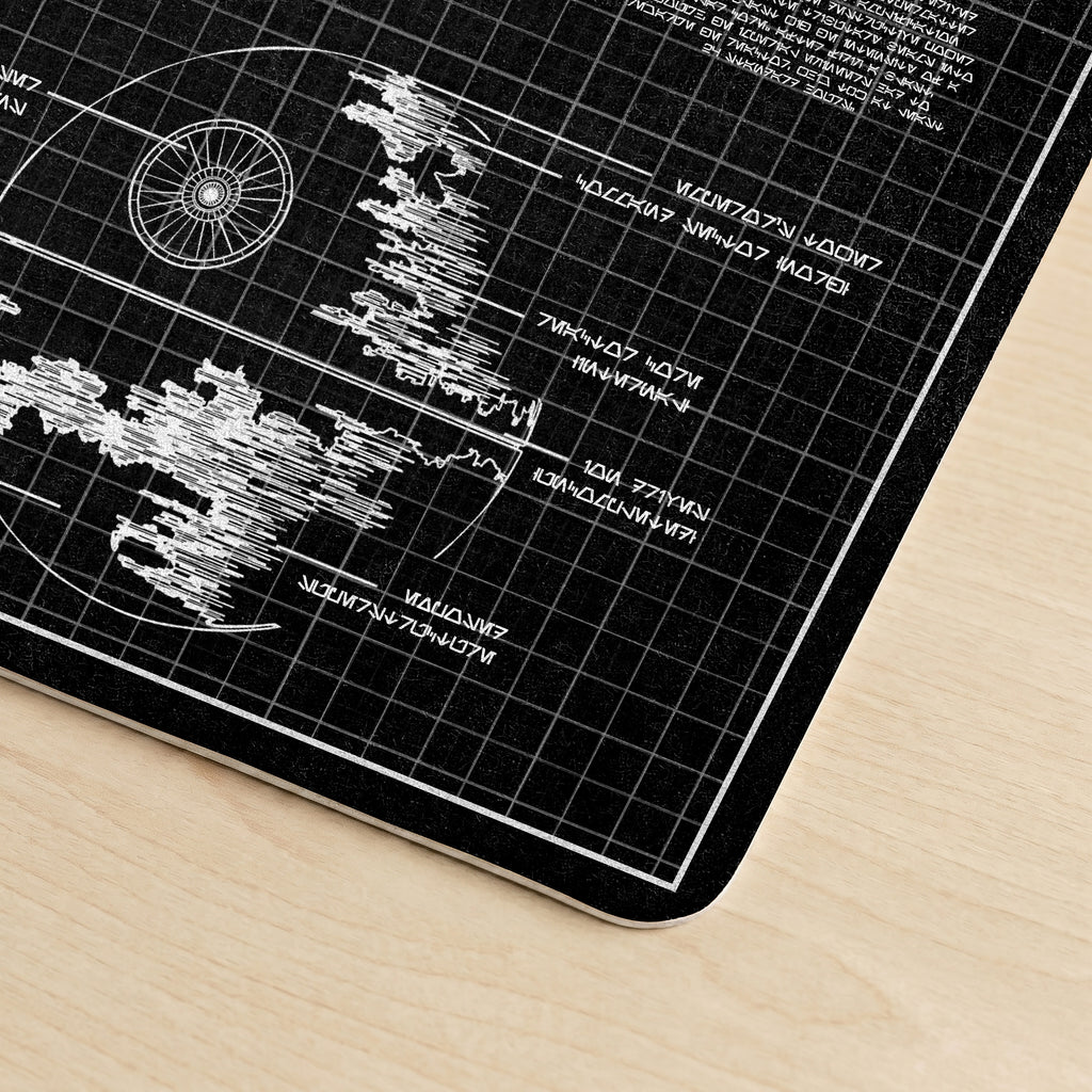 Death Star Blueprint Desk Mat - Star Wars Office Accessory Father's Day Gift