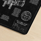 T-65B X-Wing Starfighter Blueprint Desk Mat - Star Wars Office Accessory Father's Day Gift