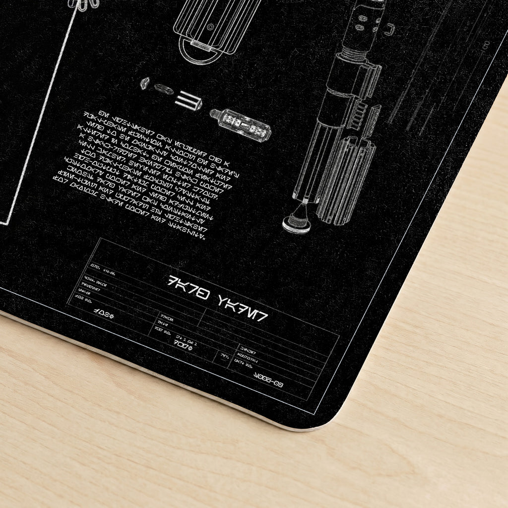 Darth Vader's Equipments Blueprint Desk Mat - Star Wars Office Accessory Father's Day Gift