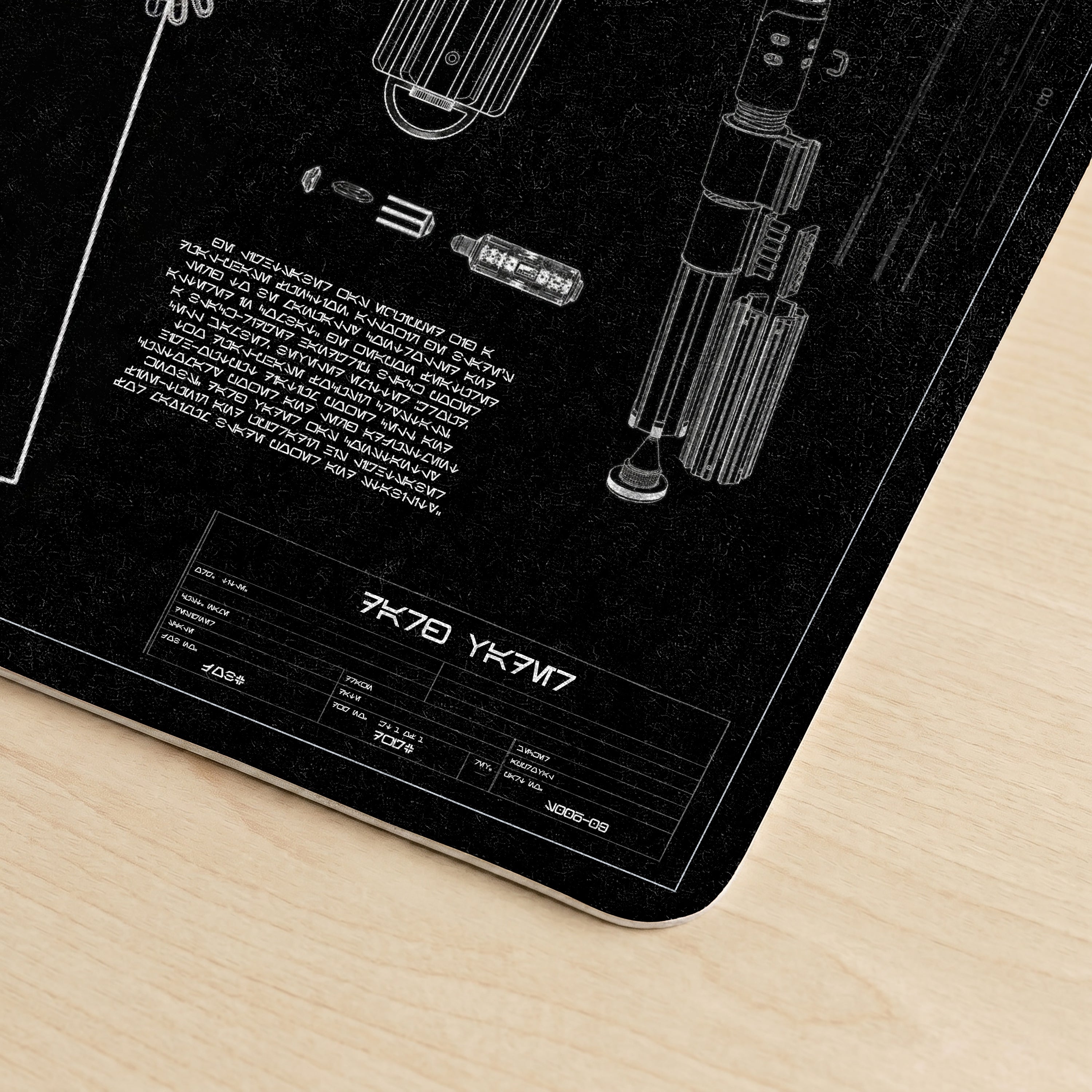 Darth Vader's Equipments Blueprint Desk Mat - Star Wars Office Accessory Father's Day Gift
