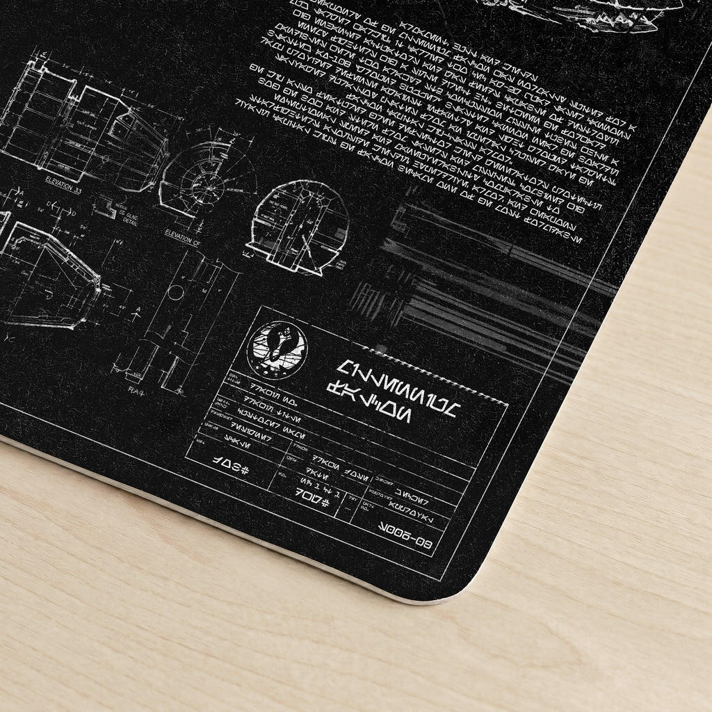 Millennium Falcon Blueprint Desk Mat - Galactic Office Accessory