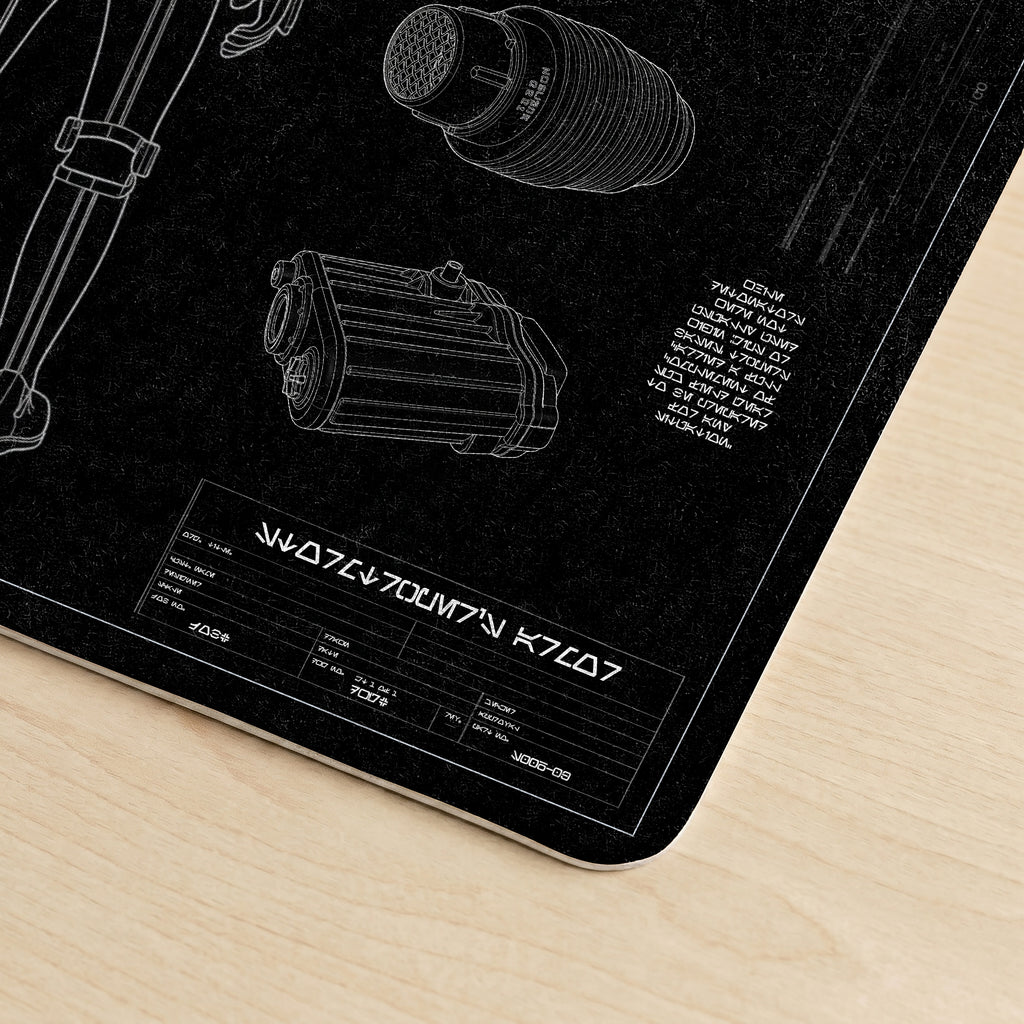 Stormtrooper Armor Blueprint Desk Mat - Galactic Office Accessory