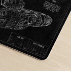 Razor Crest Blueprint Desk Mat - Star Wars Office Accessory Father's Day Gift