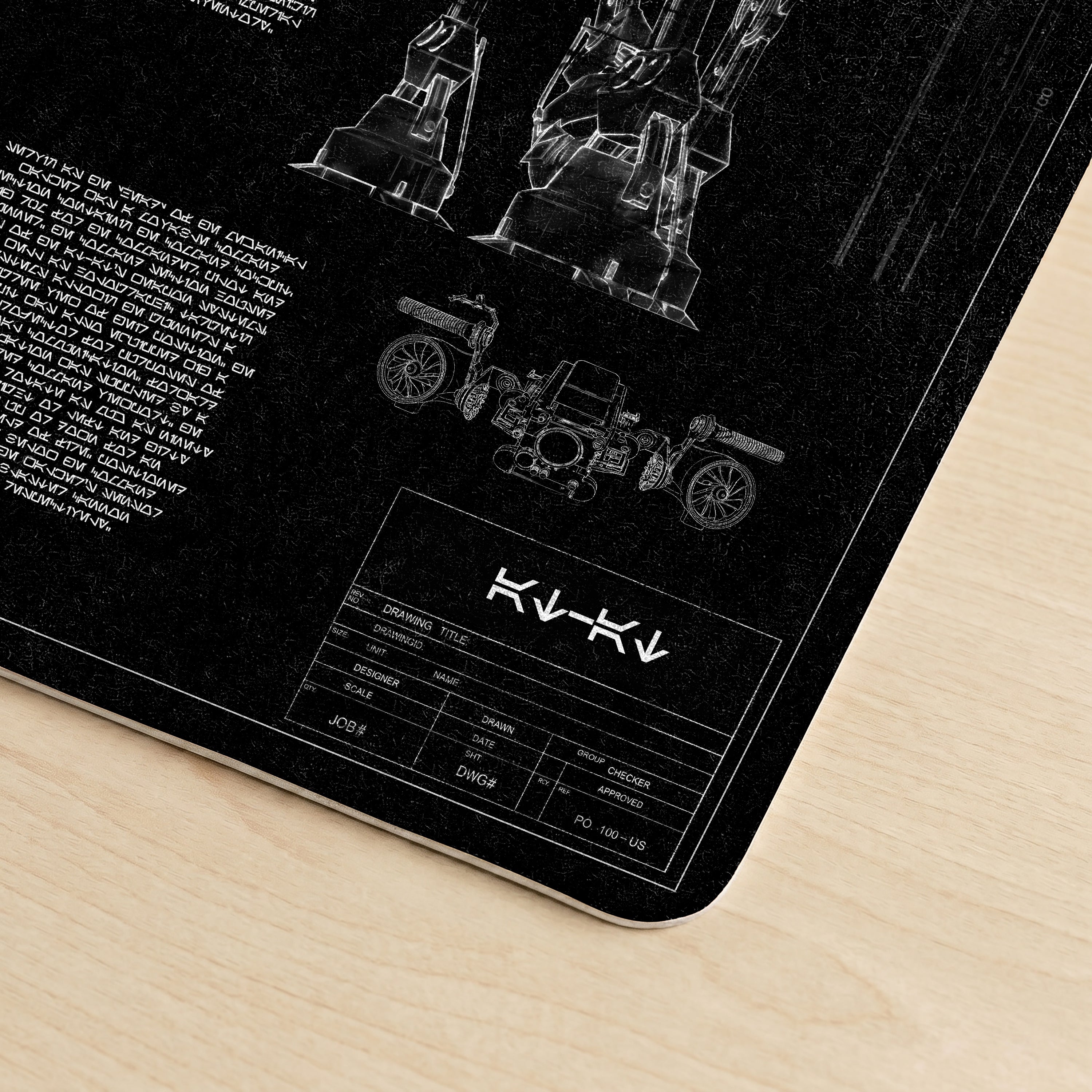 AT-AT Blueprint Desk Mat - Star Wars Office Accessory Father's Day Gift