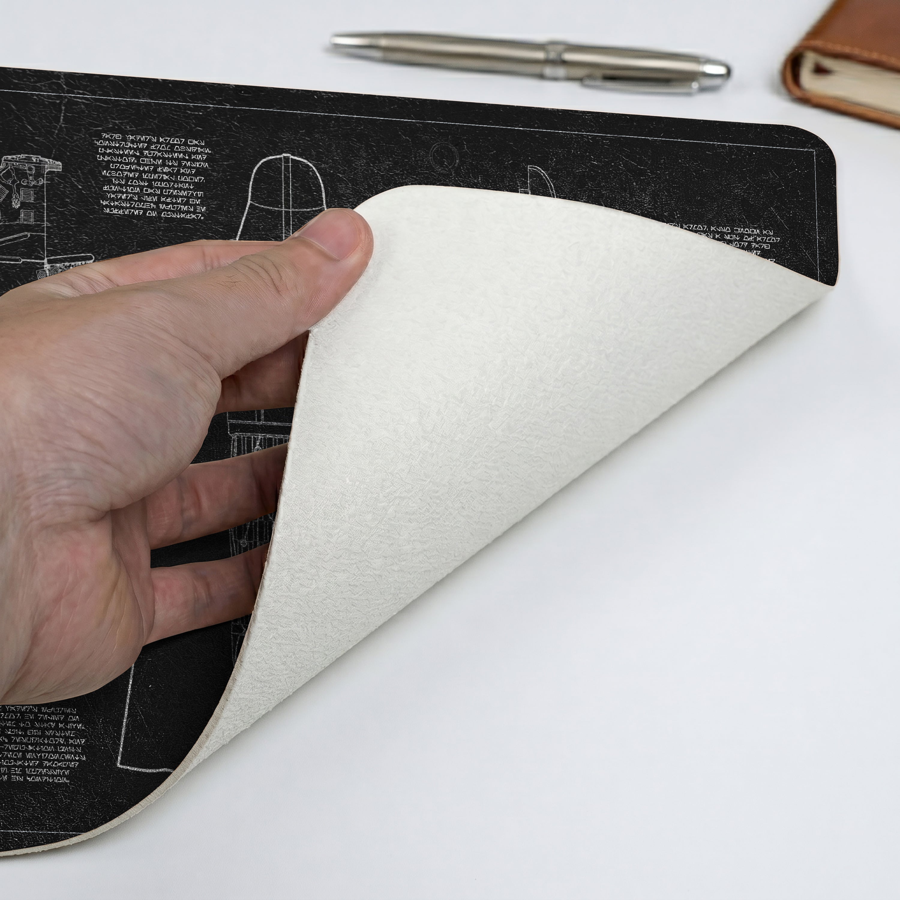 Darth Vader's Equipments Blueprint Desk Mat - Star Wars Office Accessory Father's Day Gift