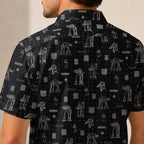 AT-AT Blueprint Hawaiian Shirt with Pocket - Star Wars Schematic Button Down Shirt