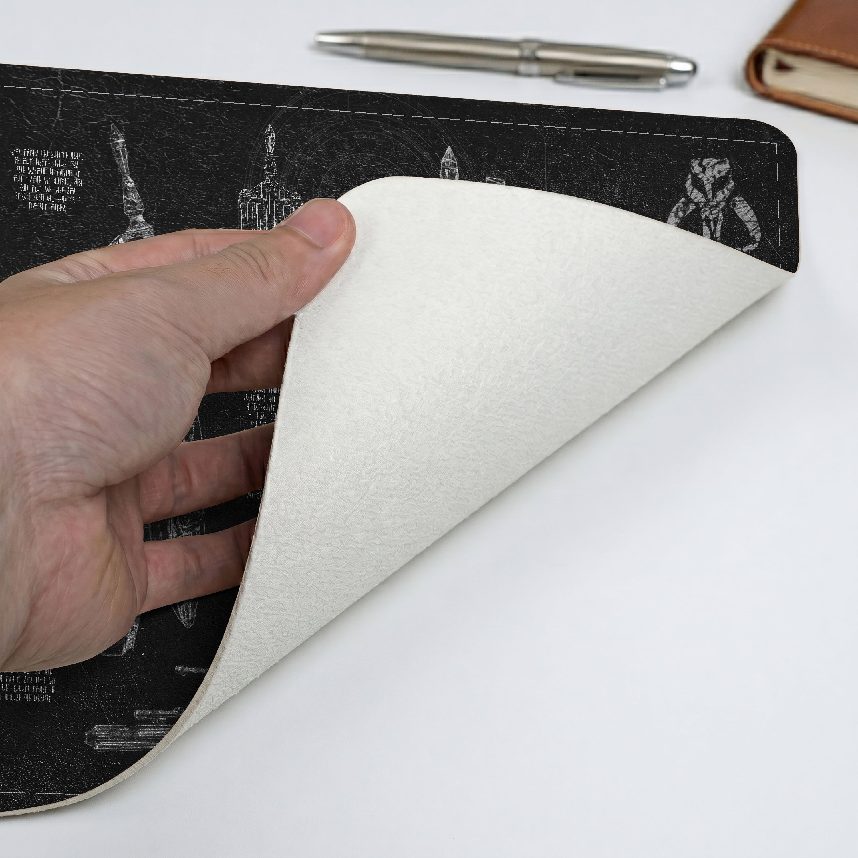 Boba Fett's Armor Blueprint Desk Mat - Star Wars Office Accessory Father's Day Gift
